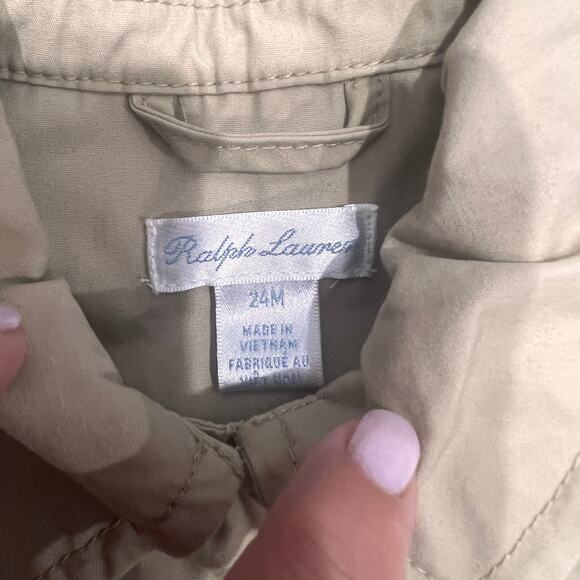RALPH LAUREN Beige Girls' Trench Coat in size 24M - Picture 2 of 3